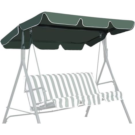Toit de rechange pour balancelle de jardin - Toit pare-soleil universel 2 places/3 places - Housse de rechange imperméable - Auvent pare-soleil (vert, 16411415cm) (1/5)