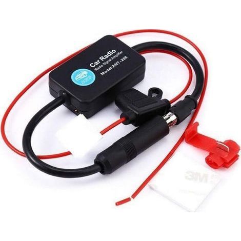 Amplificatore di segnale per autoradio ANT-208 da 12 V, amplificatore automatico per antenna FM/AM. (1/5)