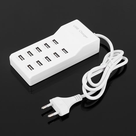 Chargeur USB intelligent 5V 10 ports rapide pour smartphone, prise EU 100-240V (1/5)