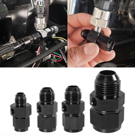Adaptateur de port de jauge pivotant 1/8 NPT pour capteur de jauge AN4, AN6, AN8, AN10 et AN12 - AN10 vers NPT18 - Noir (1/4)
