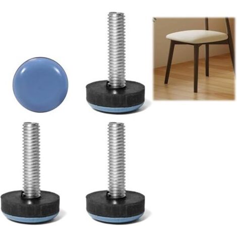 4 verstellbare Teflonfüße – Nivelliergleiter mit M6-Druckschrauben – Ideal für Möbel auf Teppich, Stoff und empfindlichen Oberflächen – Verbesserte Haltbarkeit, Möbelgleiter