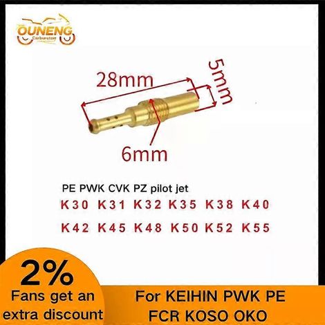 gicleur de ralenti neuf n° 30-55 pour carburateur de moto Keihin CB GY6 KOSO OKO PE CVK FCR (kit de gicleurs en laiton). (1/5)