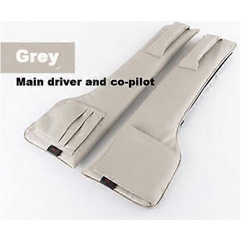 Poches de rangement en cuir PU pour sièges auto, organisateur de voiture, coussinet anti-fuites pour fentes de siège, rembourrage doux (2 pièces grises)