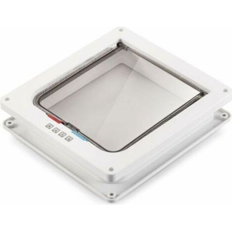 Chatière 4 voies verrouillable 9,5 pouces blanche petit animal (1/4)