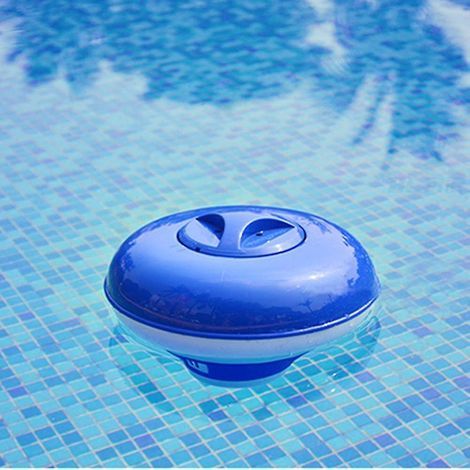 Floating chlorine dispenser for swimming pools, adjustable chlorine flow (1/5)