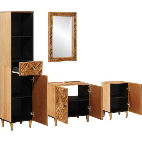 Maison Exclusive - Set di Armadi da Bagno 4 pz Legno di mango massello (1/5)