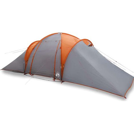 vidaXL Tienda familiar con cúpula impermeable 6 personas gris naranja (1/2)