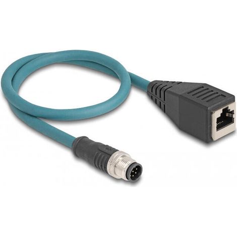 Delock cable de red m12 a-kodiert 8 pin macho a rj45 hembra 50 cm (1/3)