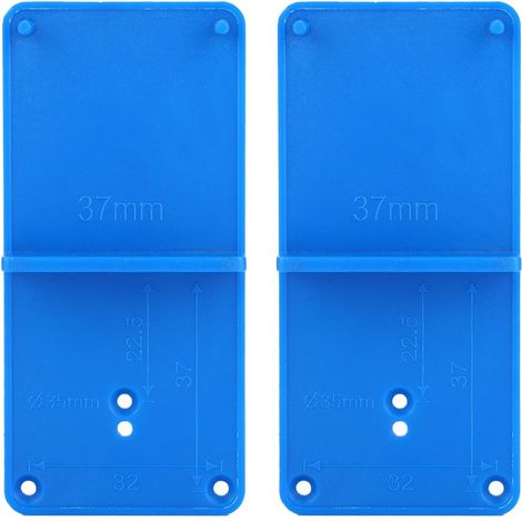 Ouvre-trou de charnière, guide de perçage en plastique, gabarit bleu pratique et durable, localisateur de gabarit pour l'assemblage d'armoire de porte (1/5)