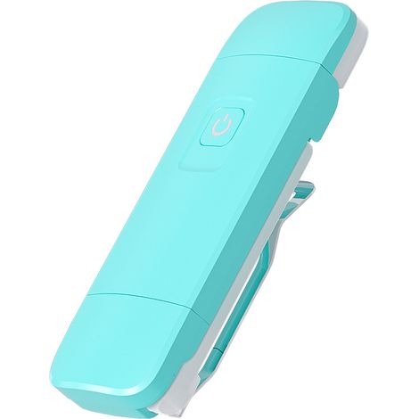 (Vert) Lampe de lecture à pince rechargeable par USB, réglable, comprend une batterie rechargeable. (1/5)