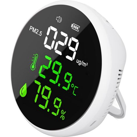 Moniteur de qualité de l'air intérieur PM2.5, mini capteur intelligent portable, testeur de température et d'humidité (1/5)