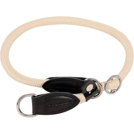 lionto Hundehalsband Retrieverhalsband Dressurhalsband Beige Länge 60 cm, Durchmesser 1 cm