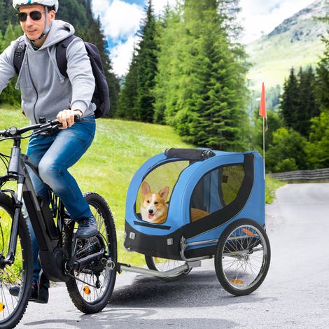 Carrello bici per cani in tessuto Oxford 130x73x90 cm OKMYHOME (1/3)