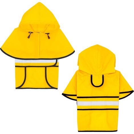 Weesiber Impermeable Ajustable para Perro, Chaqueta de Lluvia Reflectante Con Capucha, Abrigo Ligero, Poncho para Petits, Medianos y Grandes (XL, Amarillo) (1/5)