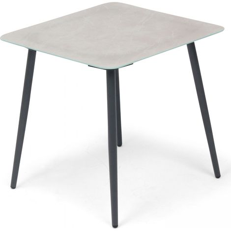 Grande table basse de jardin en acier gris (1/5)