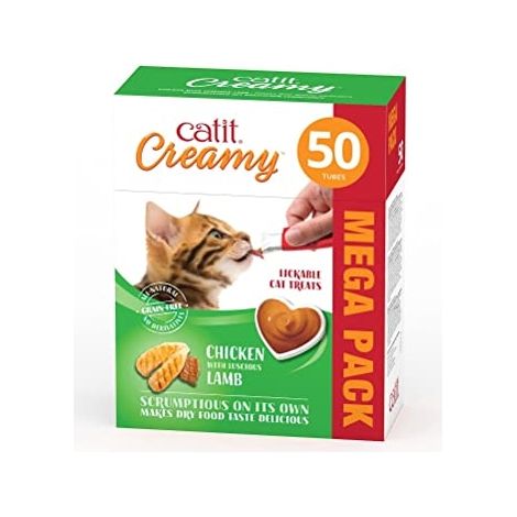 CATIT CREAMY 50 X 10 GR FRIANDISES POUR CHAT, POULET/AGNEAU 44462