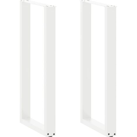 Bartischbeine U-Form 2 Stk. Weiß 40x(100-101) cm Stahl
