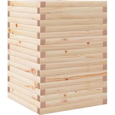 Vassoio per fioriera aiuola rialzata piante fiori terrazza giardino 50 x 50 x 68,5 cm legno di pino massiccio marrone 020037669