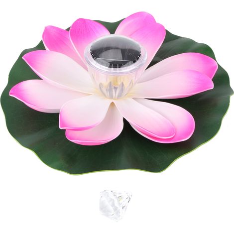 Lampe flottante LED Lotus étanche pour piscine et bassin, changeant de couleur, rose, solaire.
