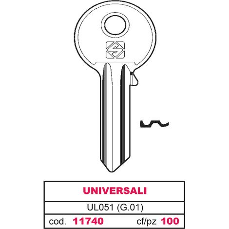 Silca CHIAVE OTTONE UL051 (G.VAB 0) UNIVERSALE 100.00 pz