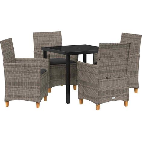 Maison Exclusive - Set da Pranzo per Giardino 5 pcs Grigio polyrattan (1/5)