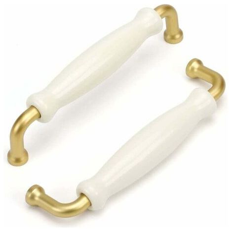 10pcs poignée de meubles doré chaud poignée de meubles de cuisine poignée de meubles vintage coiffeuse poignée blanche armoire poignée en porcelaine centre 128mm