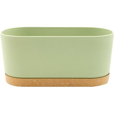 Pot de fleurs rectangulaire en plastique, pot de fleurs pour légumes, balcon, simple, pour chambre à coucher, balcon, salon (vert, A) 40 x 17,8 cm (1/5)