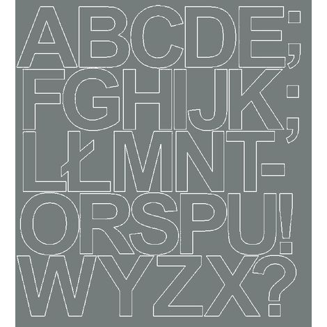 Lettere adesive autoadesive, 10 cm, grigie lucide