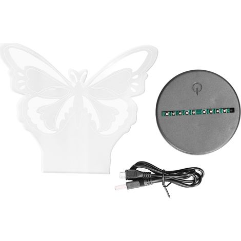 7 couleurs tactile rechargeable par USB à piles forme 3D (1/5)