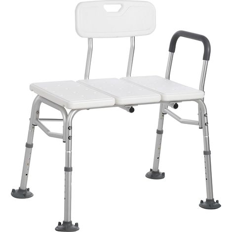 Siège de douche ergonomique – Hauteur réglable  46,5-58cm – Charge max 136 kg – Aluminium HDPE – Pieds antidérapants – Confort optimal (1/5)
