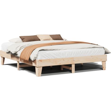 Maison Exclusive - Massivholzbett ohne Matratze 200x200 cm Kiefer