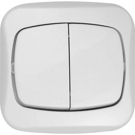 Interrupteur Double Encastré - 250 V - 10 A - IP20 - Pour Lustre Deux Zones - 1 Pièce