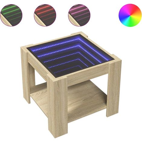 Maison Exclusive - Mesa de centro y LED madera ingeniería roble S