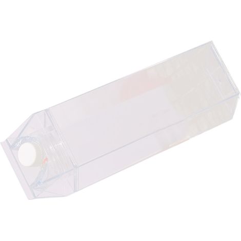 Große, auslaufsichere Wasserflasche aus lebensmittelechtem PP-Kunststoff im Milchkarton-Design, 500 ml durchsichtiger rechteckiger Becher (1/5)