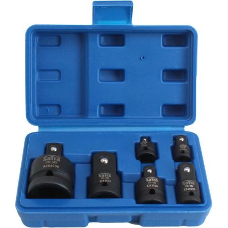 SATRA Set de di 6 adattatori per de chiavi a bussola Kraft, acciaio al cromo molibdeno, 1/4", 3/8" 1/2" 3/4", per de chiavi a bussola, con custodia in plastica de