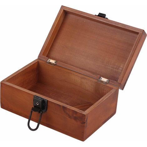 Boîte de Rangement Décorative en Bois Rétro avec Structure en Fer Forgé - Idée Déco Vintage (1/5)