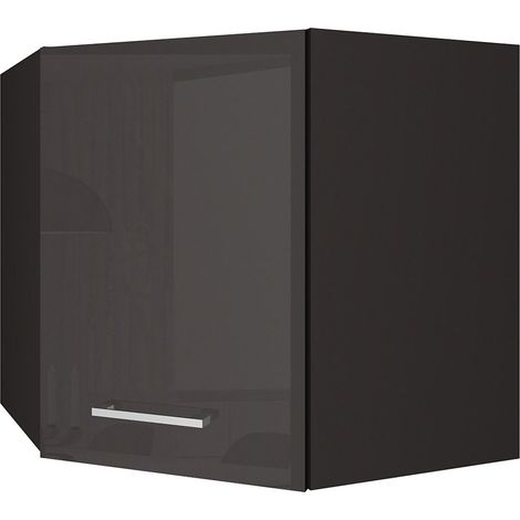 Eck-Küchen-Hängeschrank 60x60 MARANELLO-03 Anthrazit Hochglanz Breite 60 cm