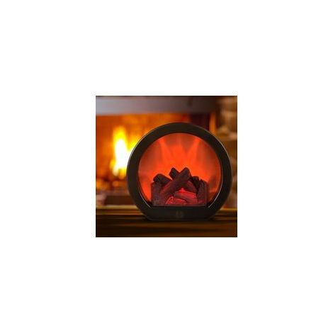 Mini-Kamin, Tischkamin, elektrischer flammenloser Kamin, realistischer LED-flammenloser Kamin, USB-/batteriebetriebener elektrischer Tischbrenner, Feuereffekt (1/3)