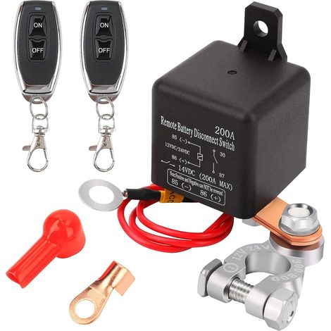 Interrupteur de batterie à distance 12V 200A, Anti-vol, Télécommande sans fil, 2 positions, IP65, Montage sur panneau, Fonctionnement automatique