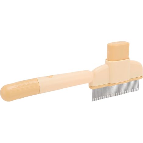 Brosse de toilettage pour animaux de compagnie, picots en acier inoxydable, peigne pour enlever les poils d'animaux, pour chats et chiens, jaune (1/5)