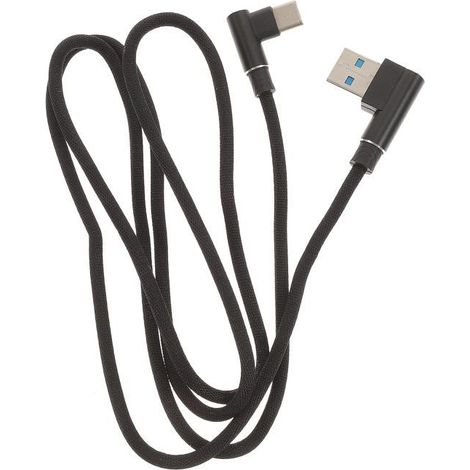 Câble USB Type C à angle droit tressé USB 2.0 vers USB-C à 90 degrés Câble de données Cordon de chargeur pour le chargement et l (1/5)