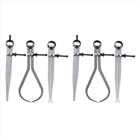 Ensemble d'étriers diviseurs à ressort intérieur et extérieur, 8 pouces, outils de machiniste, paquet de 6