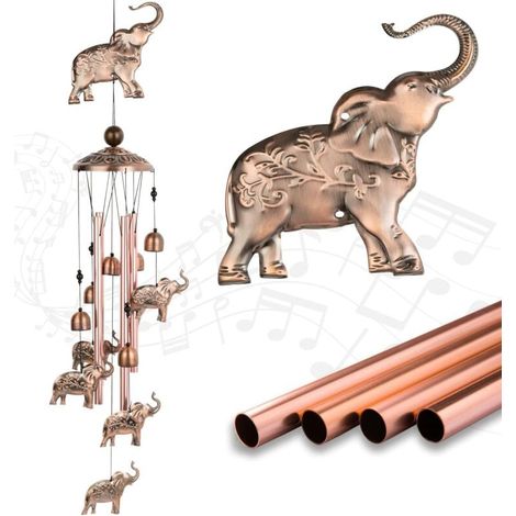 Elephant Wind Chime, Elephant Decoration, Wind Chime Decoration, Vintage Wind Chime Souvenir for Mom and Wife MUMU (1/4)