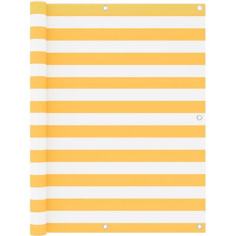 Écran de balcon brise pare vue protection confidentialité 120 x 500 cm tissu oxford blanc et jaune