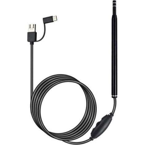 CaméRa D\Endoscope Trois-En-un Otoscope CaméRa Endoscope Oreille, Nez et Bouche, RéGlable 6Led, Convient L\Ordinateur Usb (1/4)