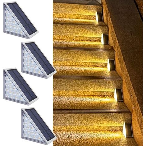 Outdoor Solar Lights, Stair Lights, Path Lights, Solar Garden Lights with 13 PCS LEDs, IP68 Waterproof, Solar Charging, Solar Powered (4 PCS LAMPS) [Energy Class A+++] (1/5)
