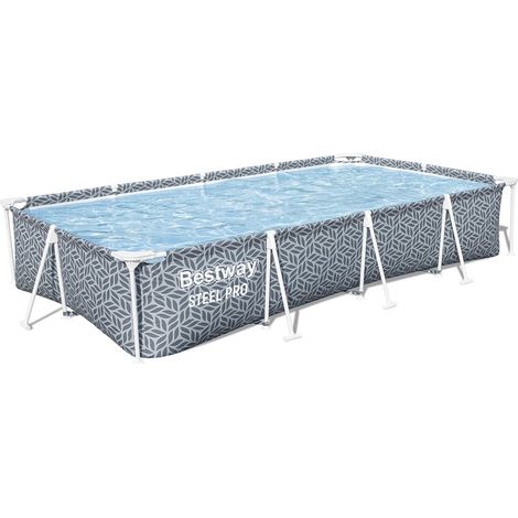 TrAdE Shop Traesio - Piscina Fuori Terra Steel Pro Senza Pompa 366x201x66cm Design A Foglia Rettangolare 561ft - (1/5)