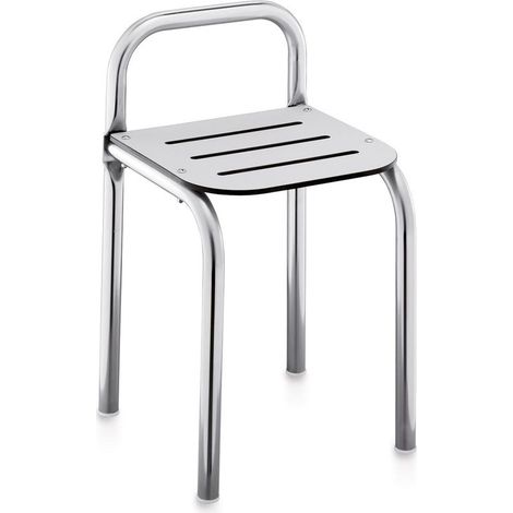 BELTRAN 2700 ASIDEROS Banqueta Con Respaldo Tubo Inox Asiento Blanco - ref: 064-2700