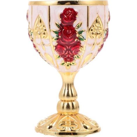 Antik-Weingläser aus Metall mit Blumenmuster, Rotweingläser im europäischen Stil, Champagnergläser, Weingeschenke (1/4)