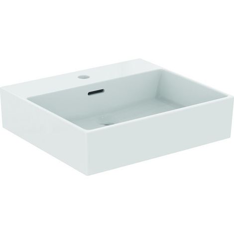 Lavabo EXTRA 500x450x150mm blanco con IdealPlus 1 orificio para grifería, con rebosadero IDEAL STANDARD
